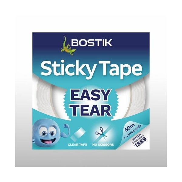 Click for a bigger picture.Bostik Sticky Tape Easy Tear Clear 24mm x