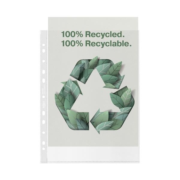 Click for a bigger picture.Rexel Recycled Multi Punched Pocket Polypr
