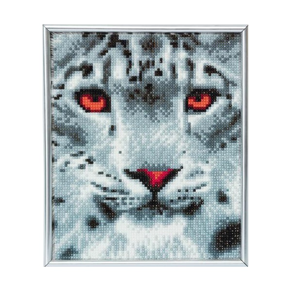 Click for a bigger picture.Crystal Art Snow Leopard 21 x 25cm Picture