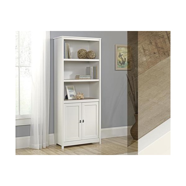 Click for a bigger picture.Shaker Style Bookcase with Doors White wit