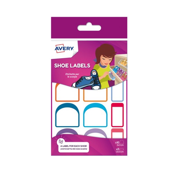 Click for a bigger picture.Avery Shoe Labels x8 Labels 15x30mm And x1