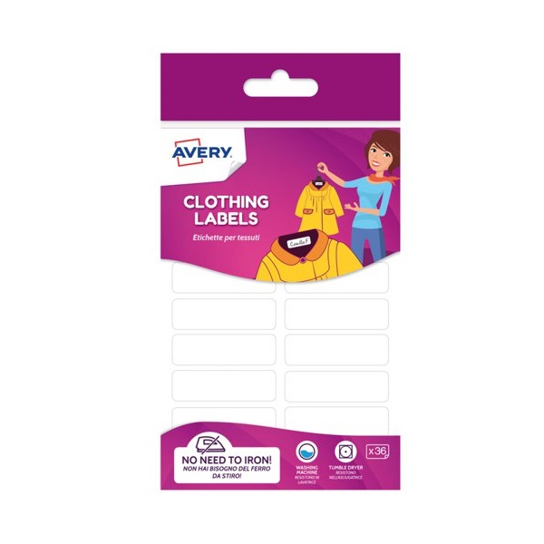 Click for a bigger picture.Avery Clothing Labels 45x13mm White (Pack