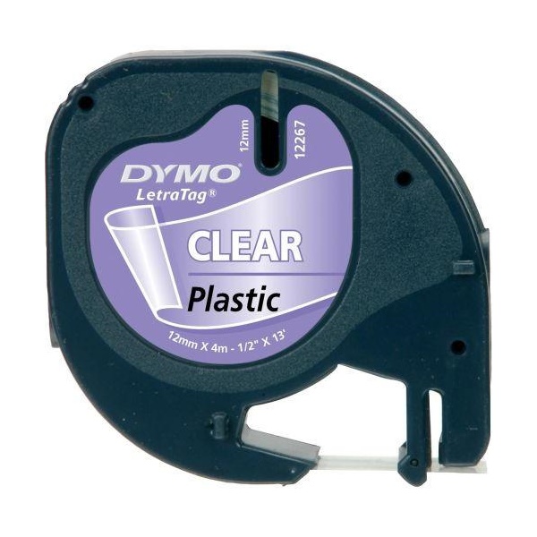 Click for a bigger picture.Dymo LetraTag Clear Plastic Tape 12mmx4m B