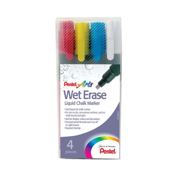 Click for a bigger picture.Pentel Wet Erase Chalk Marker Chisel Tip 2