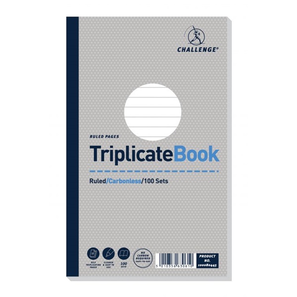 Click for a bigger picture.Challenge 210x130mm Triplicate Book Carbon