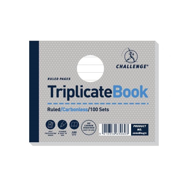 Click for a bigger picture.Challenge Triplicate Book 105x130mm Card C