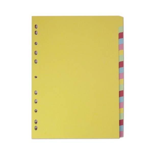 Click for a bigger picture.Elba Coloured Card Dividers A4 Euro Punche