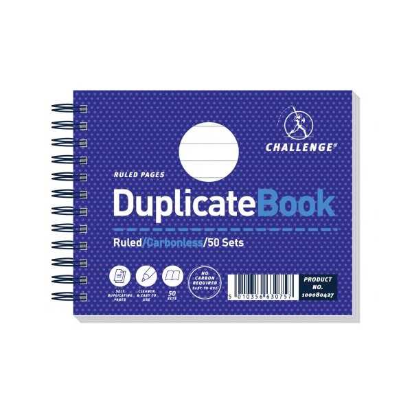 Click for a bigger picture.Challenge Duplicate Book Carbonless Wirebo