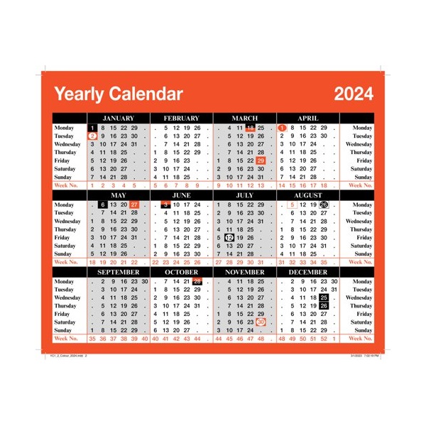 Click for a bigger picture.ValueX Calendar Year To View 2024 - YC1