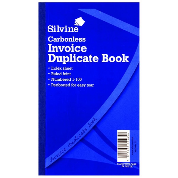 Click for a bigger picture.Silvine 210x127mm Duplicate Invoice Book C