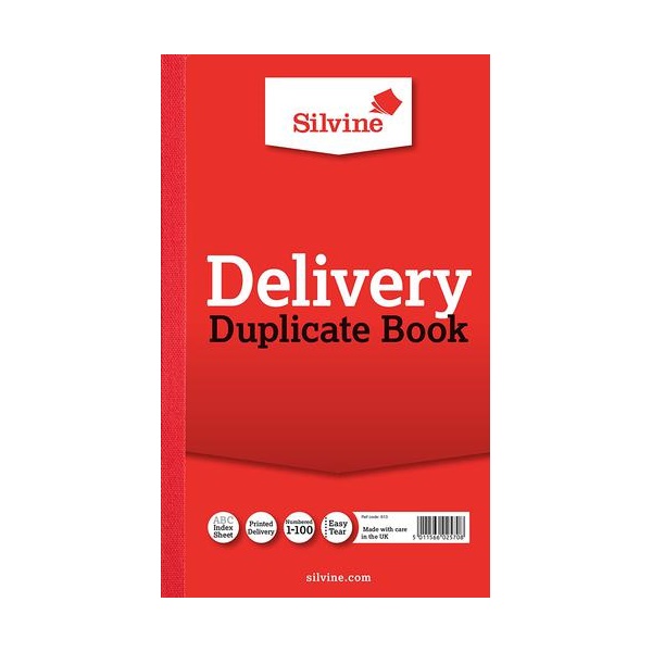 Click for a bigger picture.Silvine 210x127mm Duplicate Delivery Book