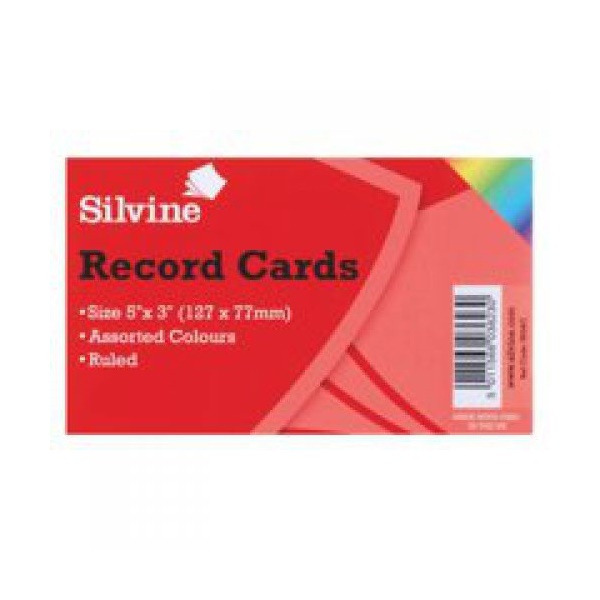 Click for a bigger picture.ValueX Record Cards Ruled 126x77mm Assorte