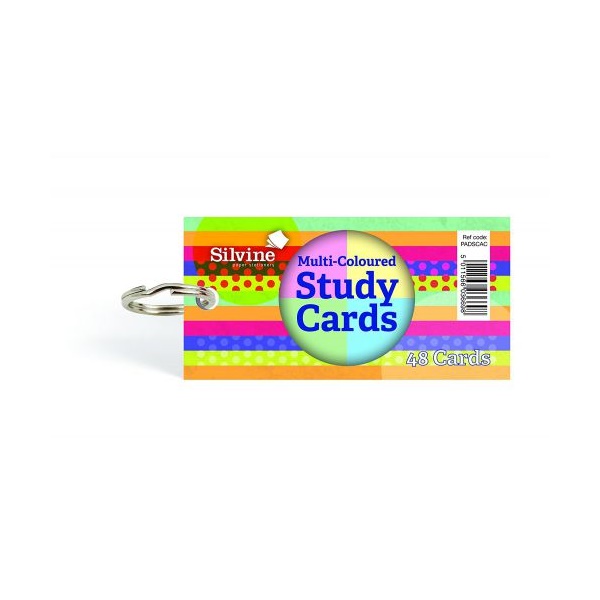 Click for a bigger picture.Silvine Multicoloured Study Cards 100x50mm