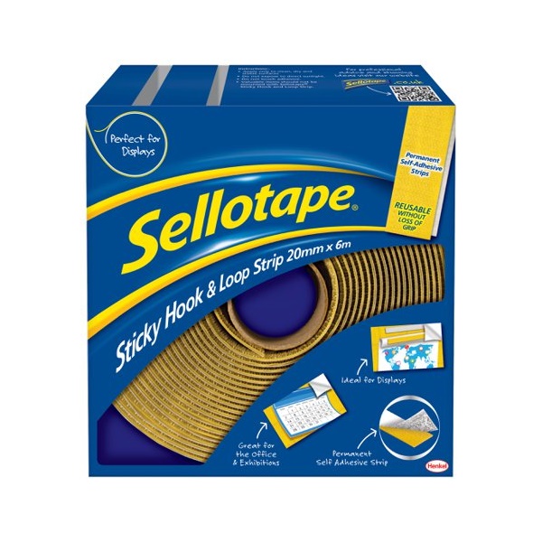 Click for a bigger picture.Sellotape Sticky Hook & Loop Strip Permane