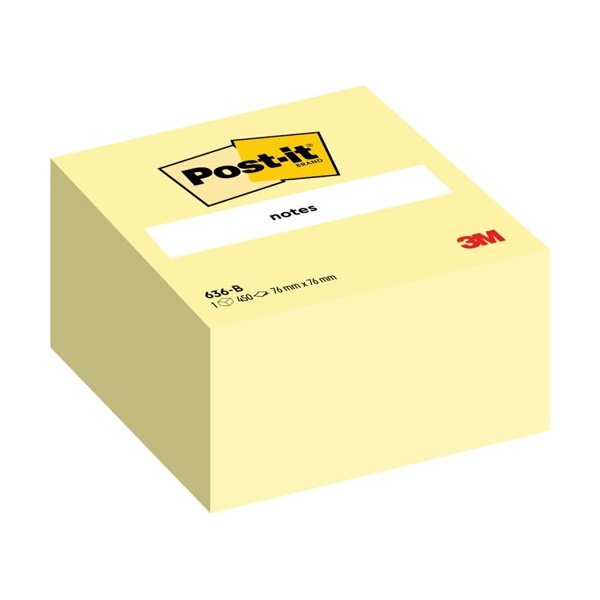 Click for a bigger picture.Post-it Note Cube 76x76mm 450 Sheets Canar