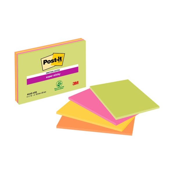 Click for a bigger picture.Post-it Super Sticky Meeting Pad 152x101mm