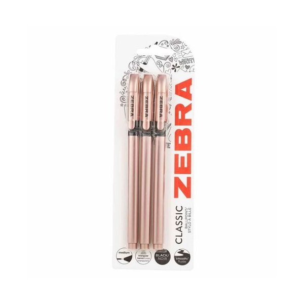 Click for a bigger picture.Zebra Z Grip Smooth Rose Gold Ballpen Blac