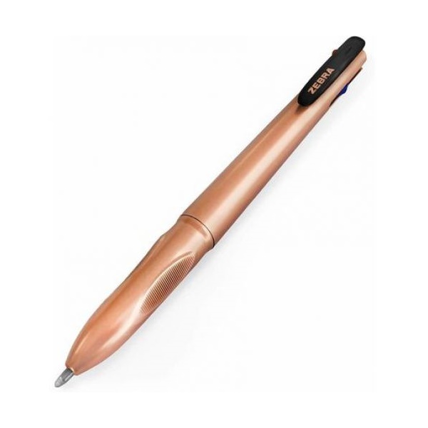 Click for a bigger picture.Zebra Rose Gold 4 Colour Ballpoint Pen 1.0