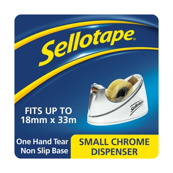 Click for a bigger picture.Sellotape Small Chrome Tape Dispenser Non