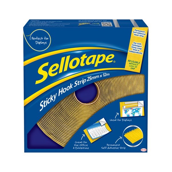 Click for a bigger picture.Sellotape Sticky Hook Strip Permanent Self