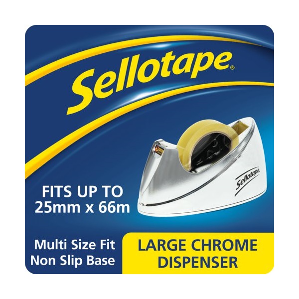 Click for a bigger picture.Sellotape Large Chrome Tape Dispenser Non