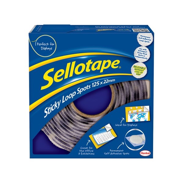 Click for a bigger picture.Sellotape Sticky Loop Spots Permanent Self