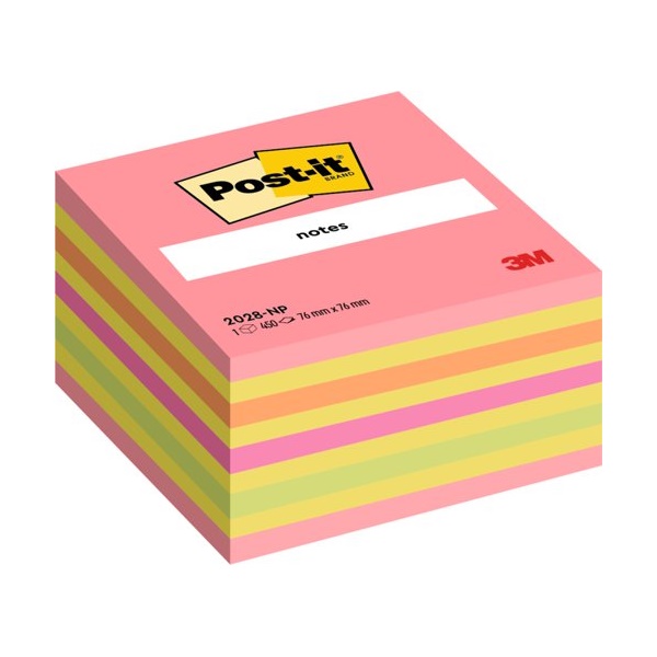 Click for a bigger picture.Post-it Notes Cube 76x76mm 450 Sheets Neon