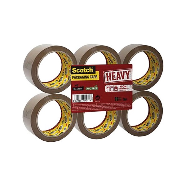 Click for a bigger picture.Scotch Packaging Tape Heavy Brown x 6