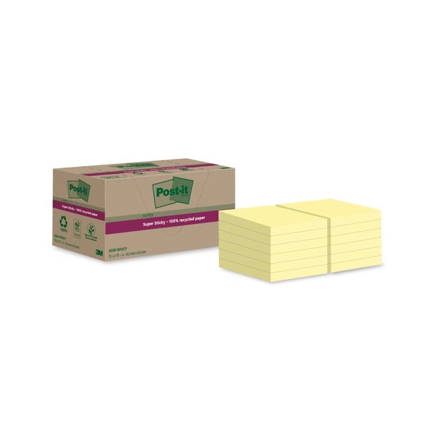 Click for a bigger picture.Post-it Super Sticky 100% Recycled Notes C