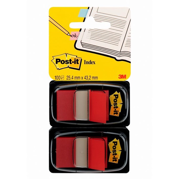 Click for a bigger picture.Post-it Index Medium Flags 25mm Red Dual P