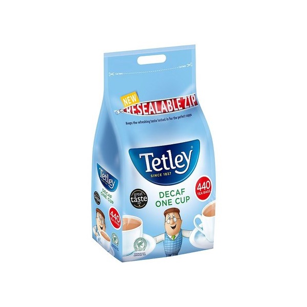 Click for a bigger picture.Tetley One Cup Decaffeinated Tea Bags (Pac