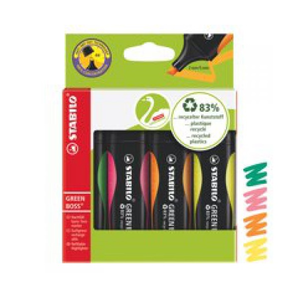 Click for a bigger picture.STABILO GREEN BOSS Highlighter Pen Chisel