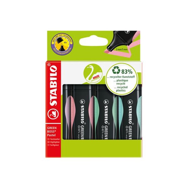 Click for a bigger picture.STABILO GREEN BOSS Pastel Highlighter Pen