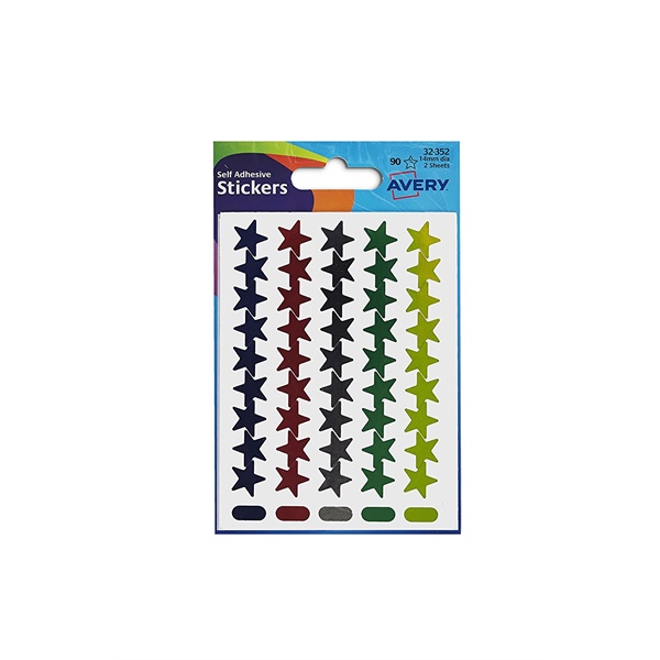 Click for a bigger picture.Avery Star Shaped Labels 14mm Assorted Col