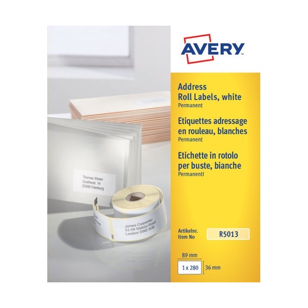 Click for a bigger picture.Avery Address Label Roll 89x36mm White (Pa