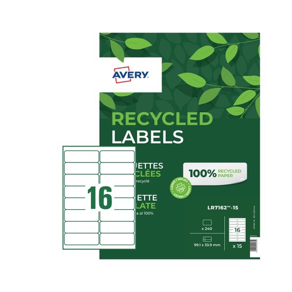 Click for a bigger picture.Avery Laser Recycled Address Label 99.1x33