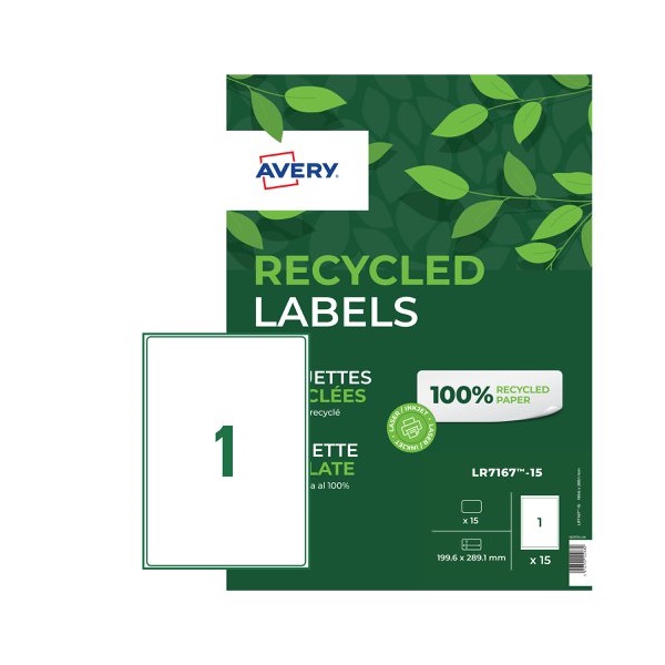 Click for a bigger picture.Avery Laser Recycled Address Label 199.6x2