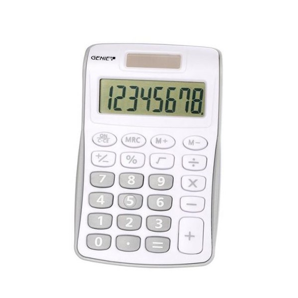 Click for a bigger picture.Genie 120B 8 Digit Pocket Calculator Silve