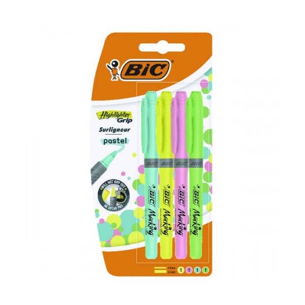 Click for a bigger picture.Bic Grip Highlighter Pen Chisel Tip 1.5-3.