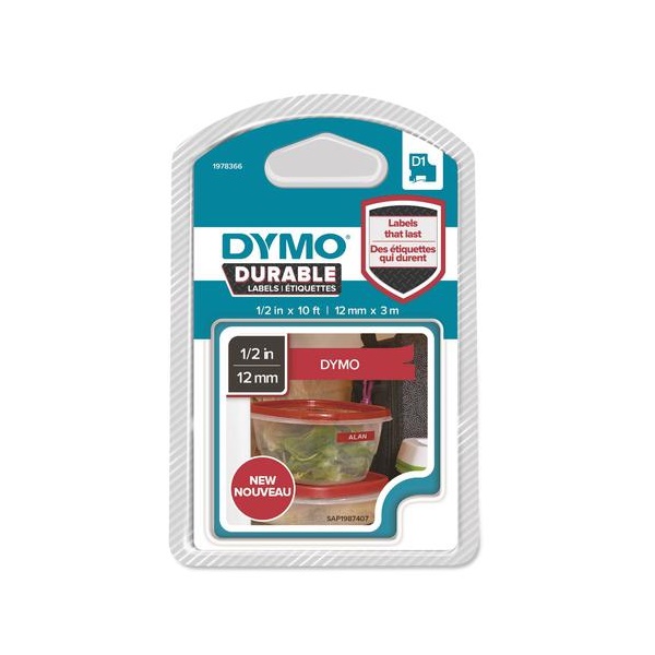 Click for a bigger picture.Dymo D1 Label Tape Durable 12mmx3m White o