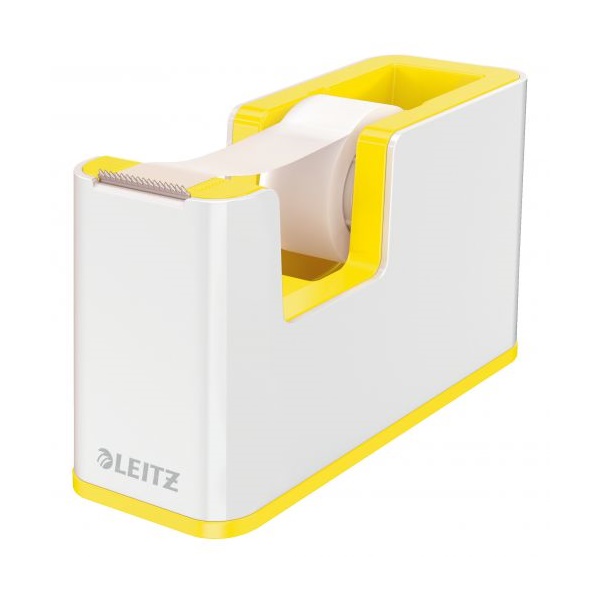 Click for a bigger picture.Leitz WOW Tape Dispenser White/Yellow 5364