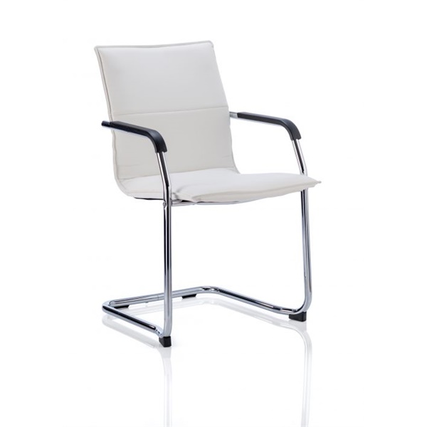 Click for a bigger picture.Echo Cantilever Chair White Soft Bonded Le