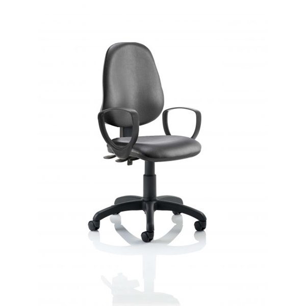 Click for a bigger picture.Eclipse Plus II Vinyl Chair Black Loop Arm