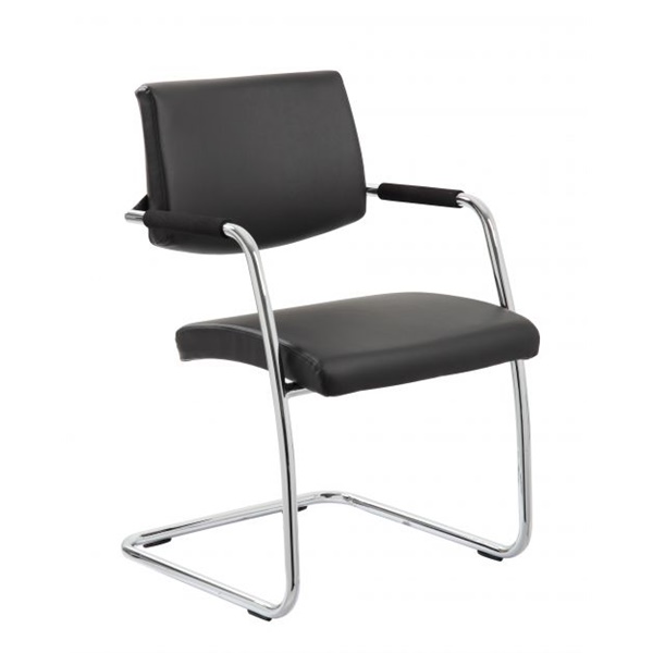 Click for a bigger picture.Havanna Visitor Chair Black Leather BR0000