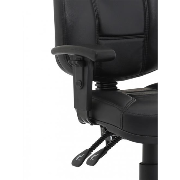 Click for a bigger picture.Jackson Black Leather Chair with Height Ad