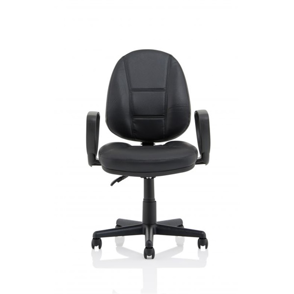 Click for a bigger picture.Jackson Black Leather Chair with Loop Arms