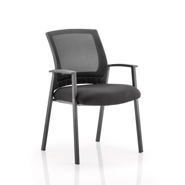Click for a bigger picture.Metro Visitor Chair Black Fabric Black Mes