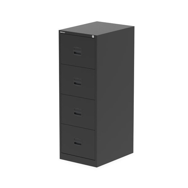 Click for a bigger picture.Qube by Bisley 4 Drawer Filing Cabinet Bla