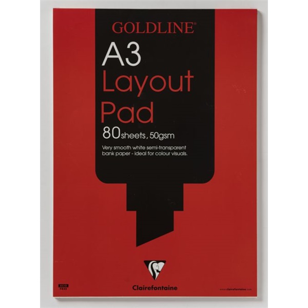 Click for a bigger picture.Goldline A3 Layout Pad Bank Paper 50gsm 80