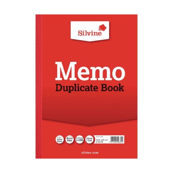 Click for a bigger picture.Silvine A4 Duplicate Memo Book Carbon Rule